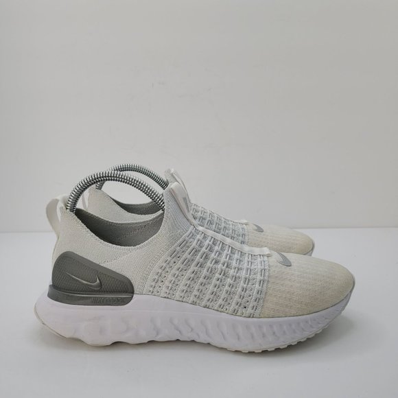Nike Phantom Run Flyknit 2 Shoes - Nike Phantom Run Flyknit 2 Pure Platinum Women's Shoes CJ0280-100 US Size 8.5